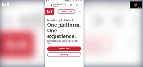 Screenshot of 8x8 mobile screensharing